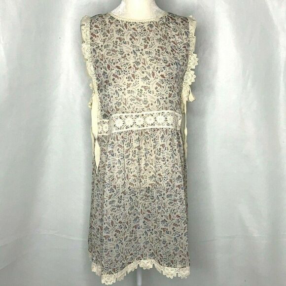 Dress Forum Sheath Dress Floral Sheer Crochet Lace Tie Ribbons Key Hole Back - Picture 2 of 8